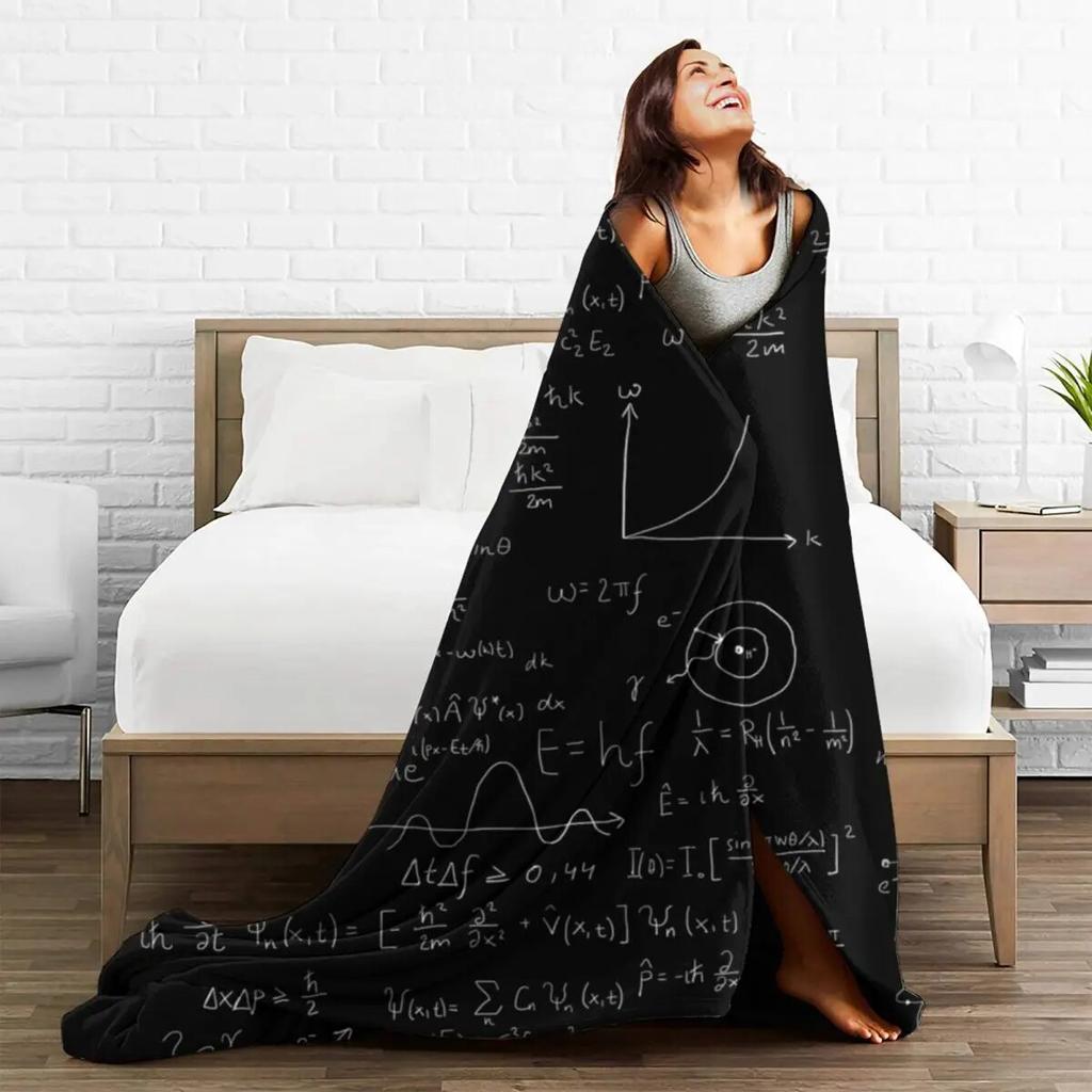 Funny Math Blankets Quantum Physics Airplane Travel Flannel Bedding Throws Super Soft Bedroom Customized Bedspread Gift