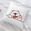 Cute Dog Waving Paw Pillow Case Sofa Decorative Home Double-sided Printing Short Plush Cushion Cover Throw Pillow Cover Gifts