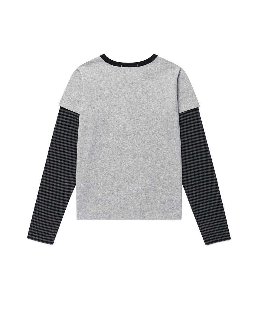 CAVISH Old Glory Ringer Layered Ls Tee Gray(Cv2Gfft558A)