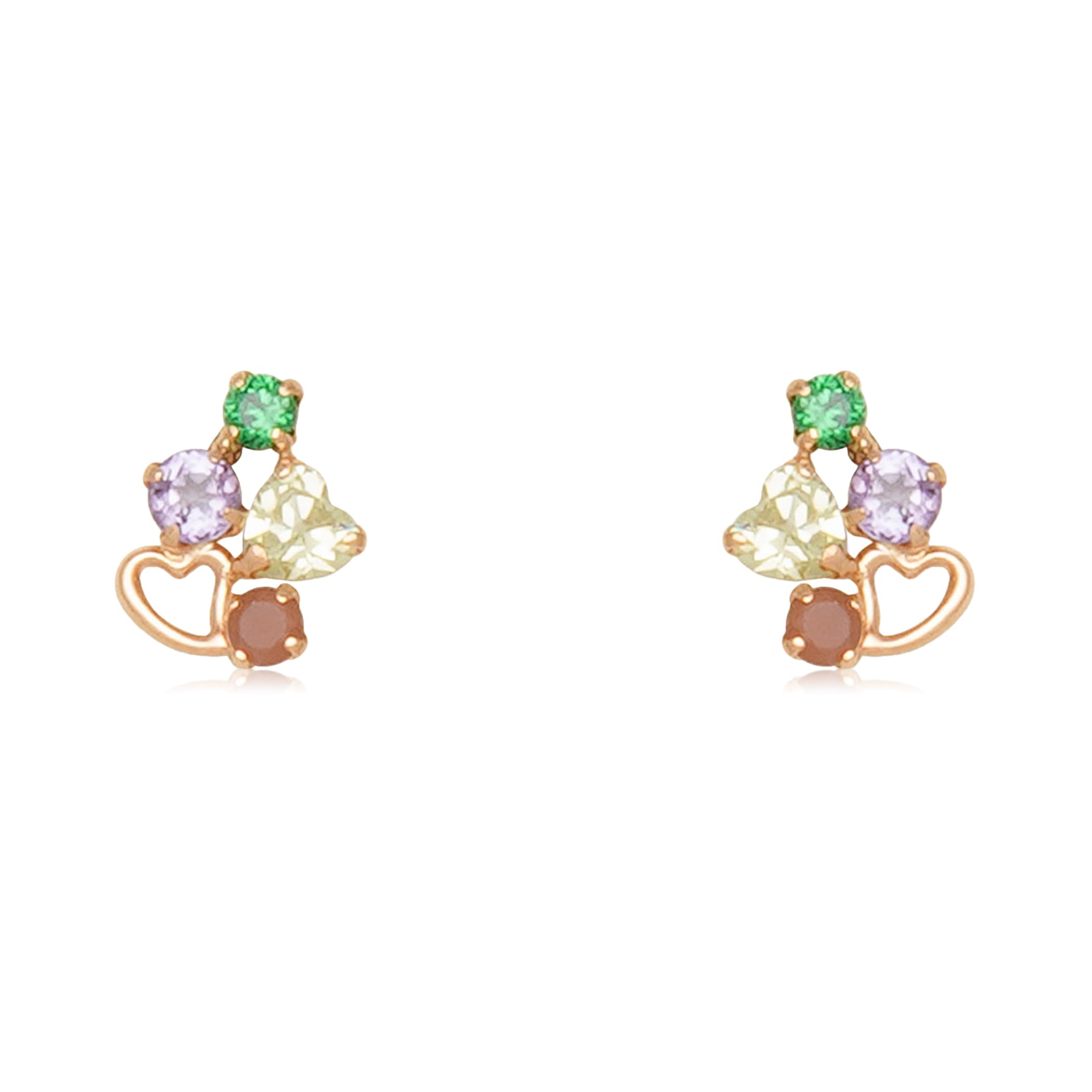 

ESTELLE [Official] Women s Earrings, 10K Pink Gold with Light Amethyst, 0222-9389-0019-0000