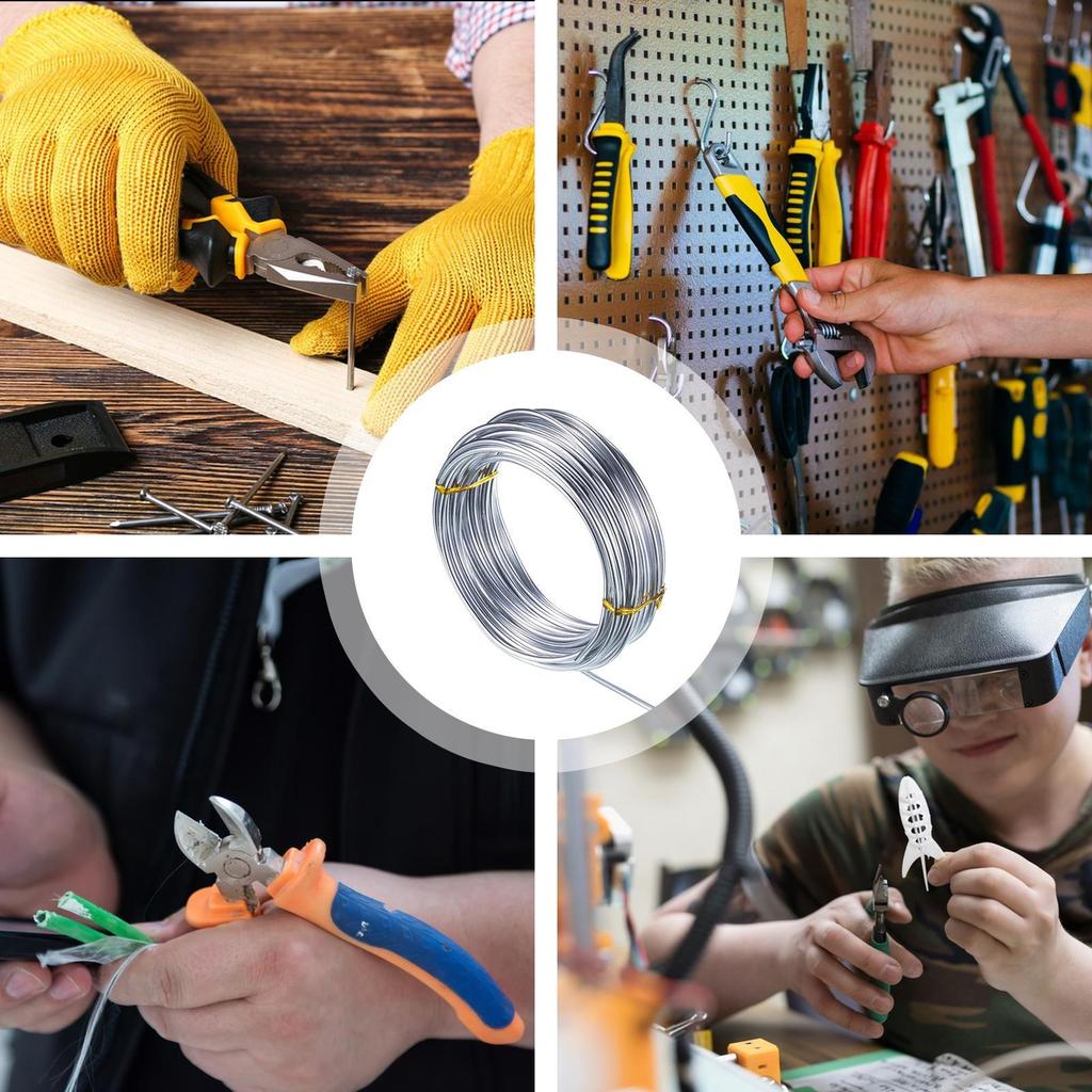 Hochwertiger weicher silberner Aluminiumdraht, biegsamer Basteldraht für Armband, Halskette, Schmuckherstellung, Perlendraht, DIY-Bastelzubehör