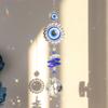 Decoração de Porta Janela Cristal Feita à Mão Corrente de Bola de Cristal Azul Pingente Prisma de Cristal Captador de Sol Proteção Amuleto da Sorte Presente