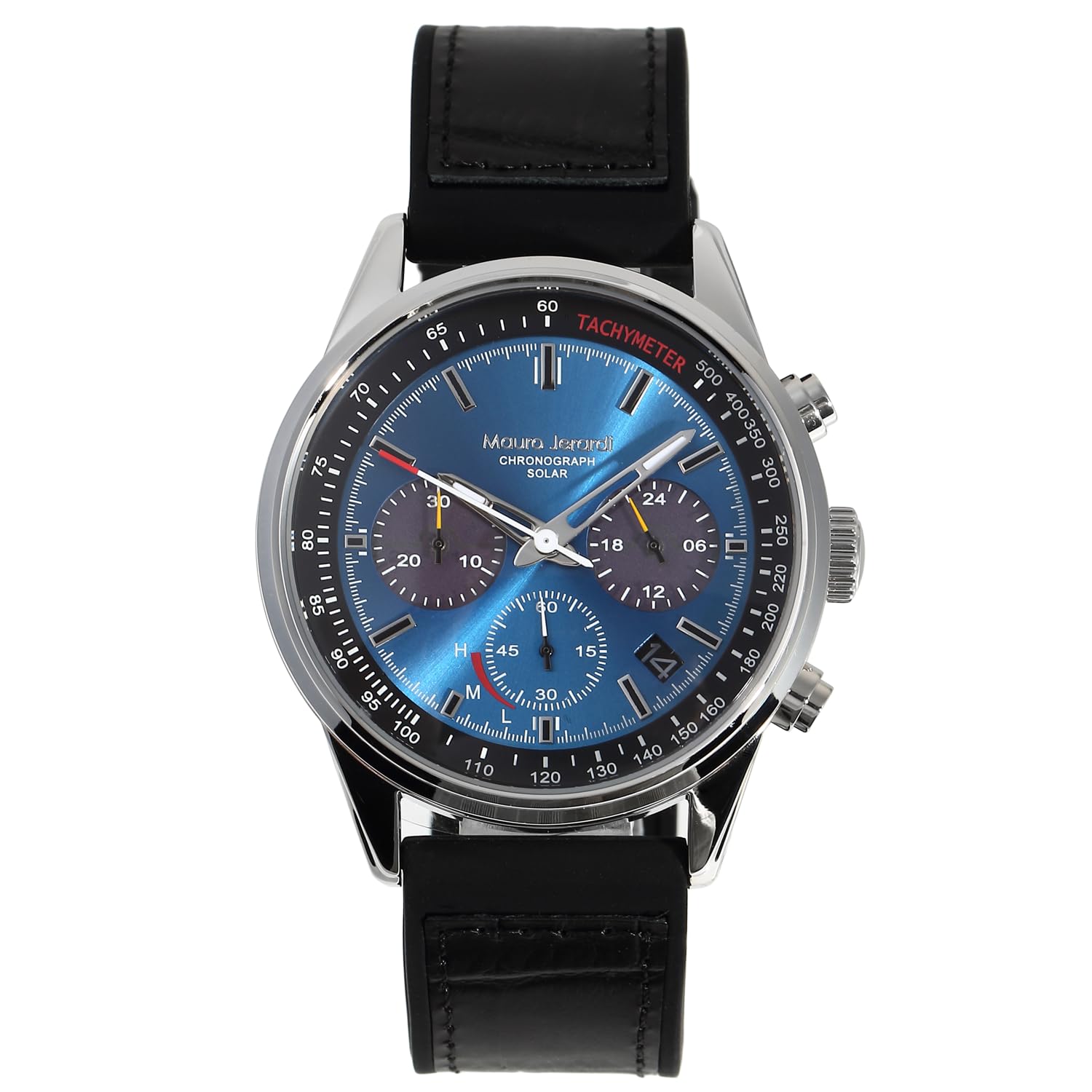 

Watch Solar Chronograph 10 ATM Water Resistant Silicone Cowhide Black Strap [Mauro Geraldi] MJ063-3 Men s &