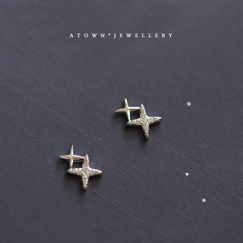 14K Gold-Plated Sterling Silver Star Meteor Zirconia Stud Earrings - Cute & Versatile Gold Pair (includes silver earplugs)