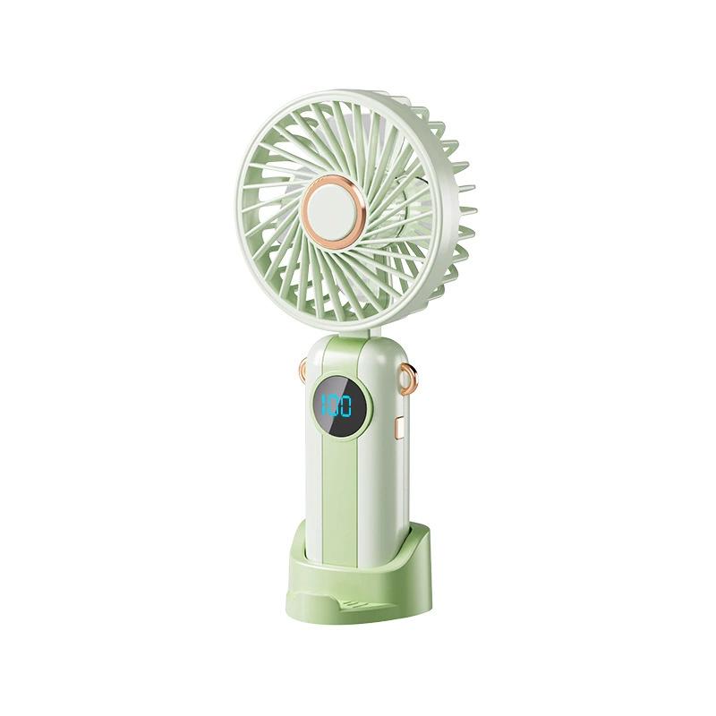 

Mini ventilador de mano plegable con pantalla digital recargable portátil para escritorio