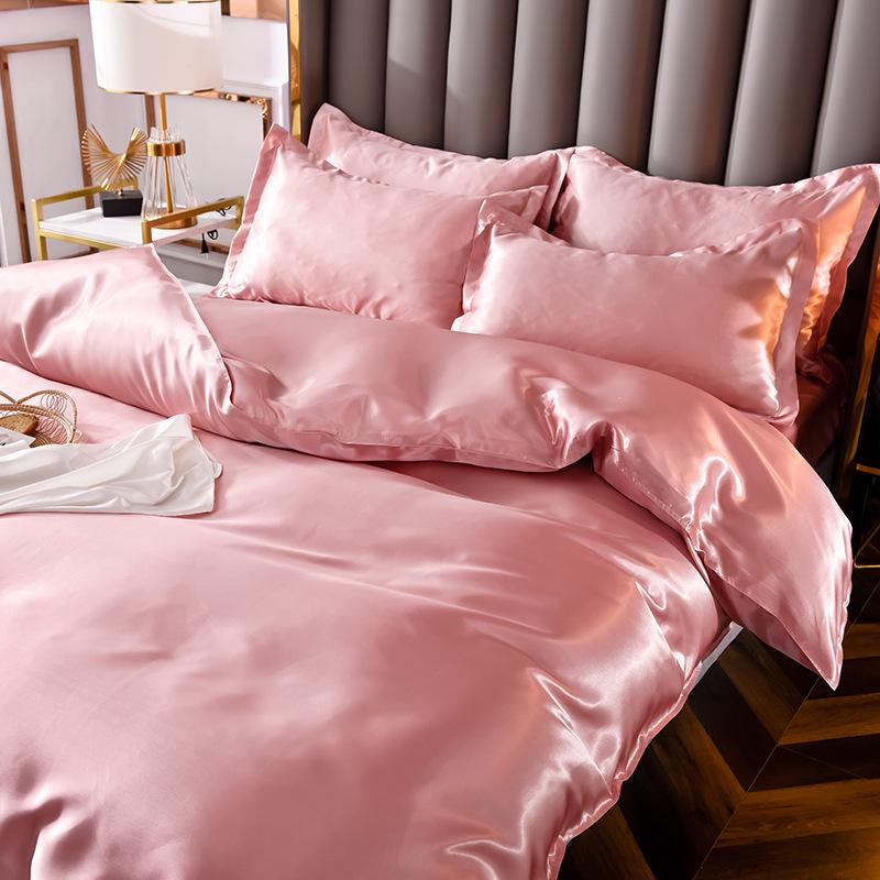 Summer Silk Luxury Plain Color 4-Piece Set - Light and Simple Design