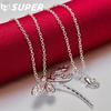 925 Sterling Silver Big Dragonfly Pendant Necklace Jewelry