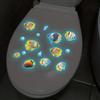 Glow-In-The-Dark Ocean Fish Toilet Sticker Bathroom Decoration Self-Adhesive And Removable Home Living Room Wall Decoration