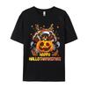 Rottweiler Happy Hallo Thanksmas Halloween Tshirt Vintage Cheerful Cotton Tshirts Blue And White Graphic T Shirts