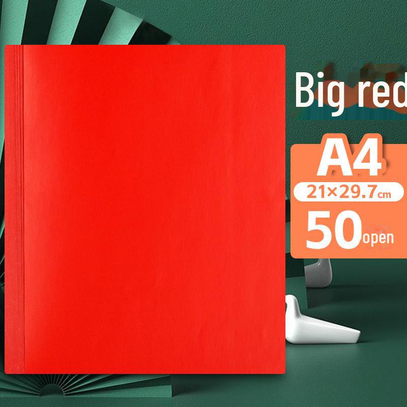 A4 Children's Color Wax Paper for Origami and Crafts - Red, 16 Sheets, 8k Size