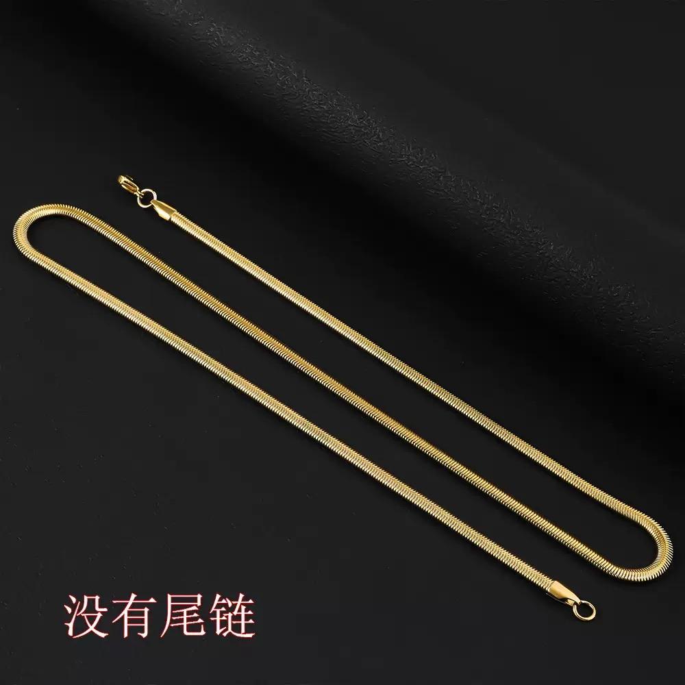 Fashion Silver Stainless Steel 4mm Soft Snake Necklace Chain Necklaces Women Jewelry