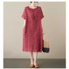 Ancient Red Small Copper Literary Loose Casual Dress Women