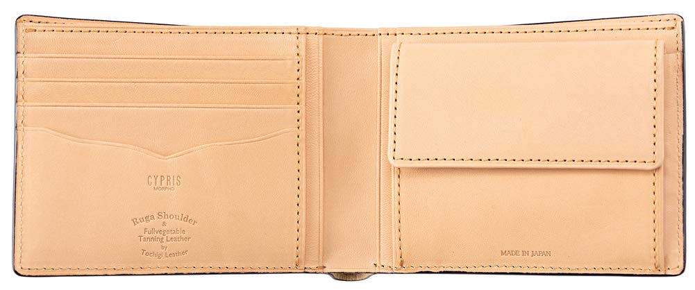 Cypris Luga Shoulder Bag Full Vegetable Tanned Leather Bifold Wallet with Coin Purse and Bill Tochigi Day Birthday Boyfriend 6282 & Compartment,