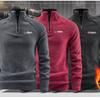 Herfst Winter Poolfleece Sweatshirt voor Mannen Dik Warm Opstaande Kraag Halve Rits Casual Basislaag Man Lange Mouwen Trui Man