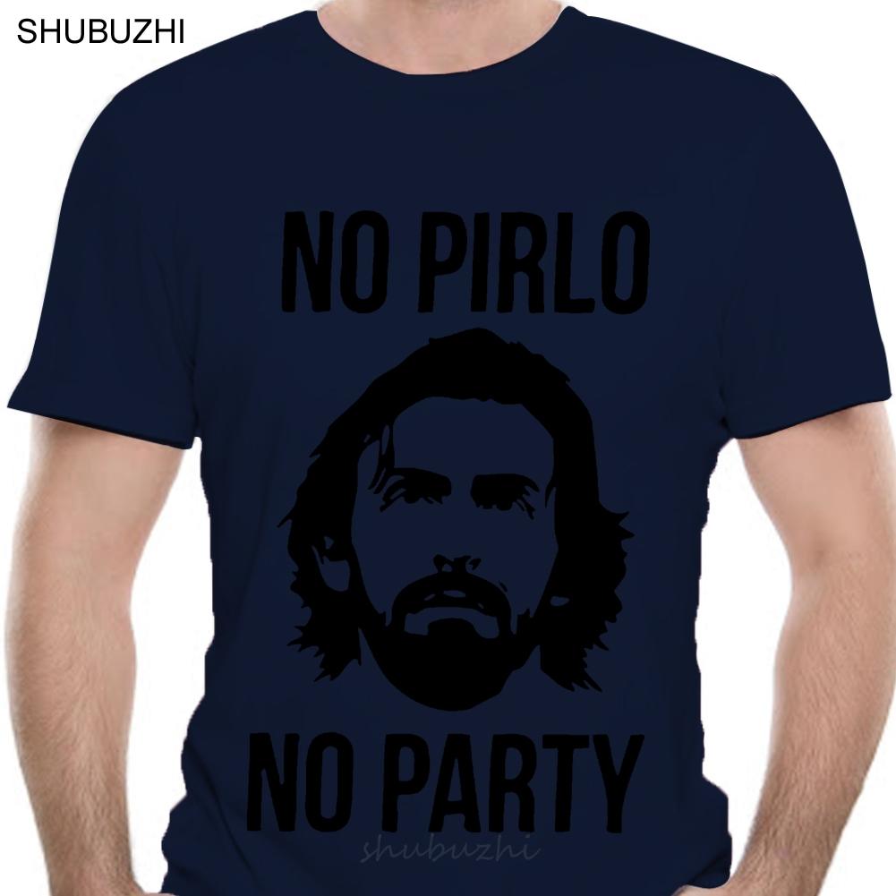 Новейшая мужская мода ПЕЧАТНАЯ МУЖСКАЯ ФУТБОЛКА NO PIRLO NO PARTY АНДРЕА ИТАЛИЯ КРУТАЯ ФУТБОЛЬНАЯ СМЕШНАЯ ФУТБОЛКА хлопок европейский размер S