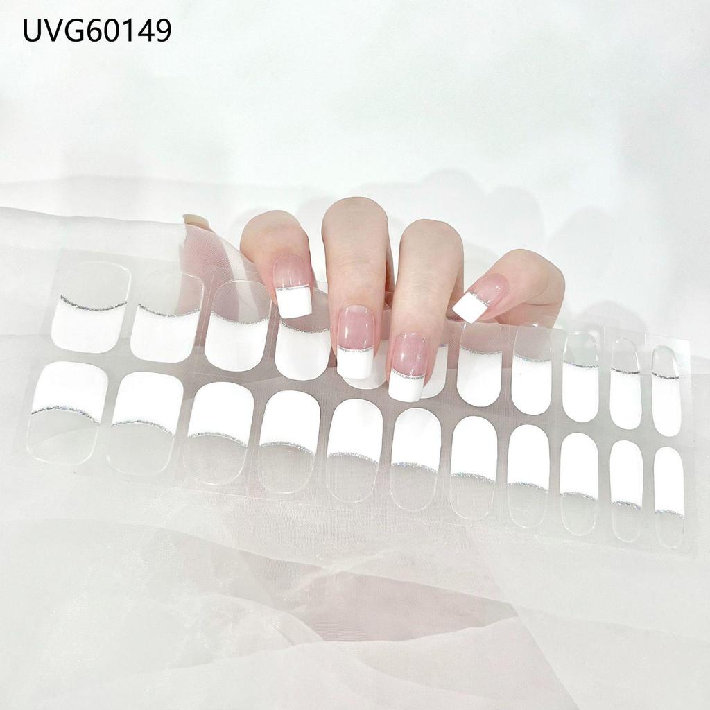 Transparent Nude UV Gel Nail Art Stickers: Semi-Cured, Semi-Baked Manicure Sheets