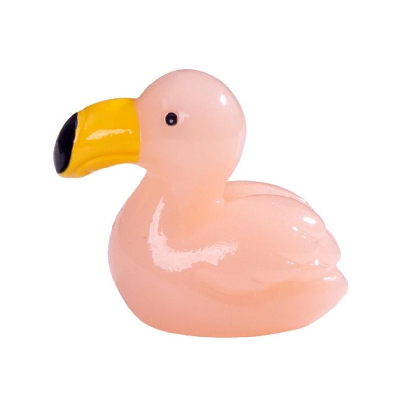 Pack of 10 Small Flamingo Duck Figurines Colorful Resins Miniature Figures Toy for Garden Landscape and Fishtank Decors
