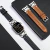 Kožený pásek pro Apple Watch Ultra 49mm 45mm 44mm 46mm Pásek pro IWatch řadu 10 9 8 7 6 5 4 Se Pánský luxusní náramek na zápěstí