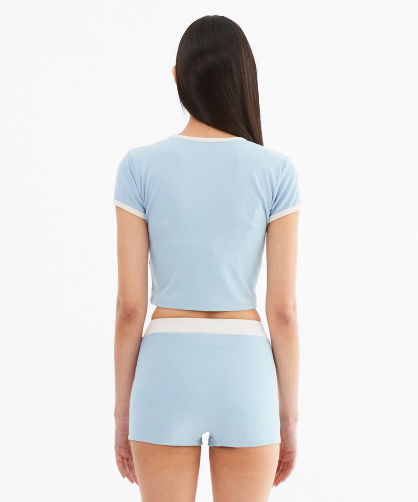 Minasu Mns Span Crop T Shirt_Skyblue