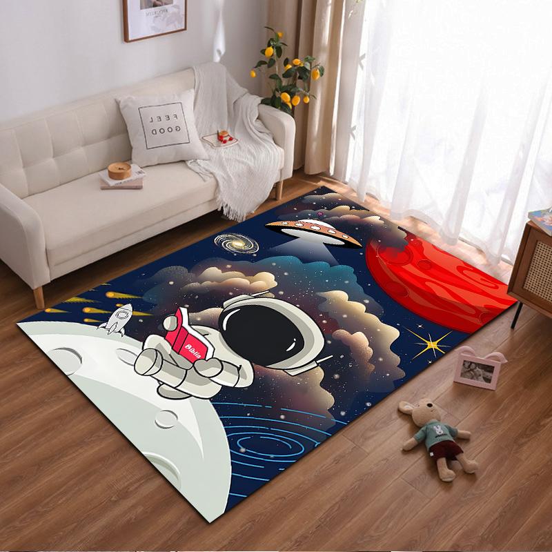 

Cartoon Rug with Astronaut Reading in Space Suitable for use as an anti-slip game mat for living room and bedroom sofas 40x60cm( 15x23in )