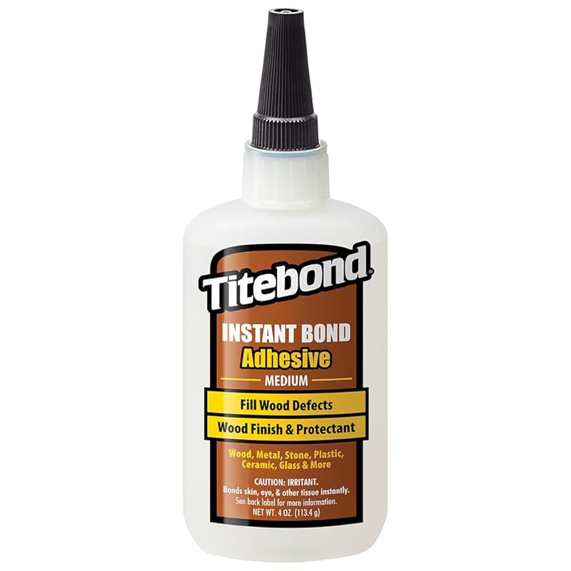 Titebond Instant Bond Thick Adhesive, 8-second Bond, Home Repair, Woodworking, Crafts, Moldings, Picture Frames, 4 oz. 6222