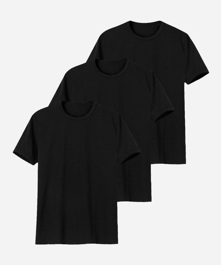 Muji [3Pack] Domestic 20-Count Combed Linen Heavyweight Basic Plain Unisex Short Sleeve T-Shirt (Type B)