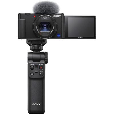 Sony Kompaktkamera VLOGCAM Vlog-Kamera Aufnahmegriff-Kit Paket 1 Windschutzscheibe enthalten Zoomobjektiv Schwarz B ZV-1 (Im Lieferumfang enthaltener Griff GP-VPT2BT Schwarz, +