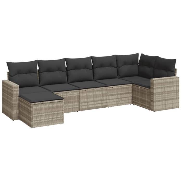 VidaXL Garden Lounge Set with Cushions 7 Pcs, Sofas with Adjustable Feet, Outdoor Furniture Set Patio Terrace, 3219272