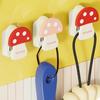3 Pieces Cute Plastic Mushroom Shape Hook Non Perforated Self Adhesive Bag Hanger Decorative Towel Rack Bedroom
