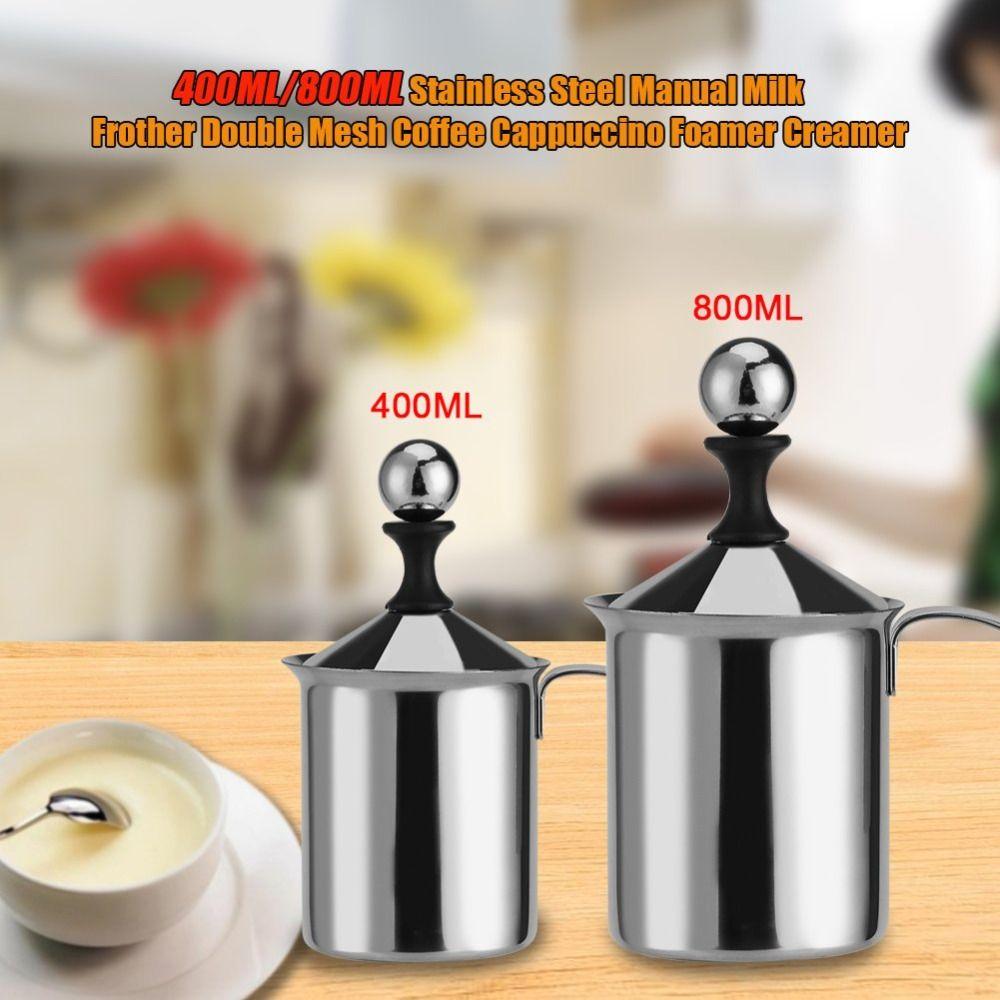 Double Mesh Stainless Steel Milk Frother Japanese Style Frother Cappuccino Preparation
