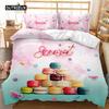 Set Copripiumino Dessert Lecca-lecca Colorati Set Biancheria da Letto Cioccolato Zucchero Set Biancheria da Letto Caramelle Colorate Snack Copripiumino in Poliestere