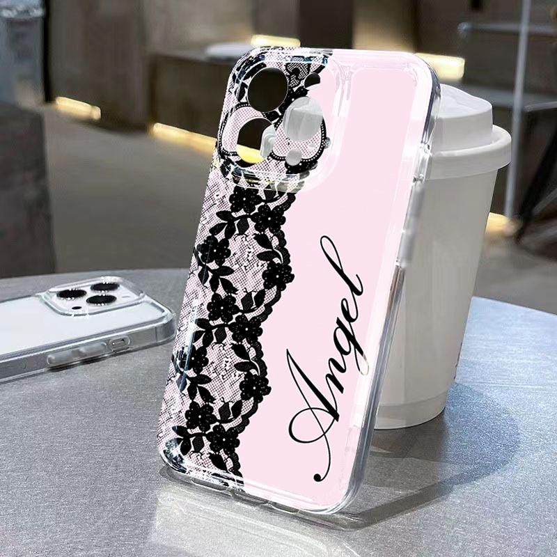 New Black White Lace Phone Case for Xiaomi 15T Pro 14T 13T 12T 14 11 Lite 5G Poco X7 Pro X6 X5 F7 F6 pro Shockproof Soft Cover