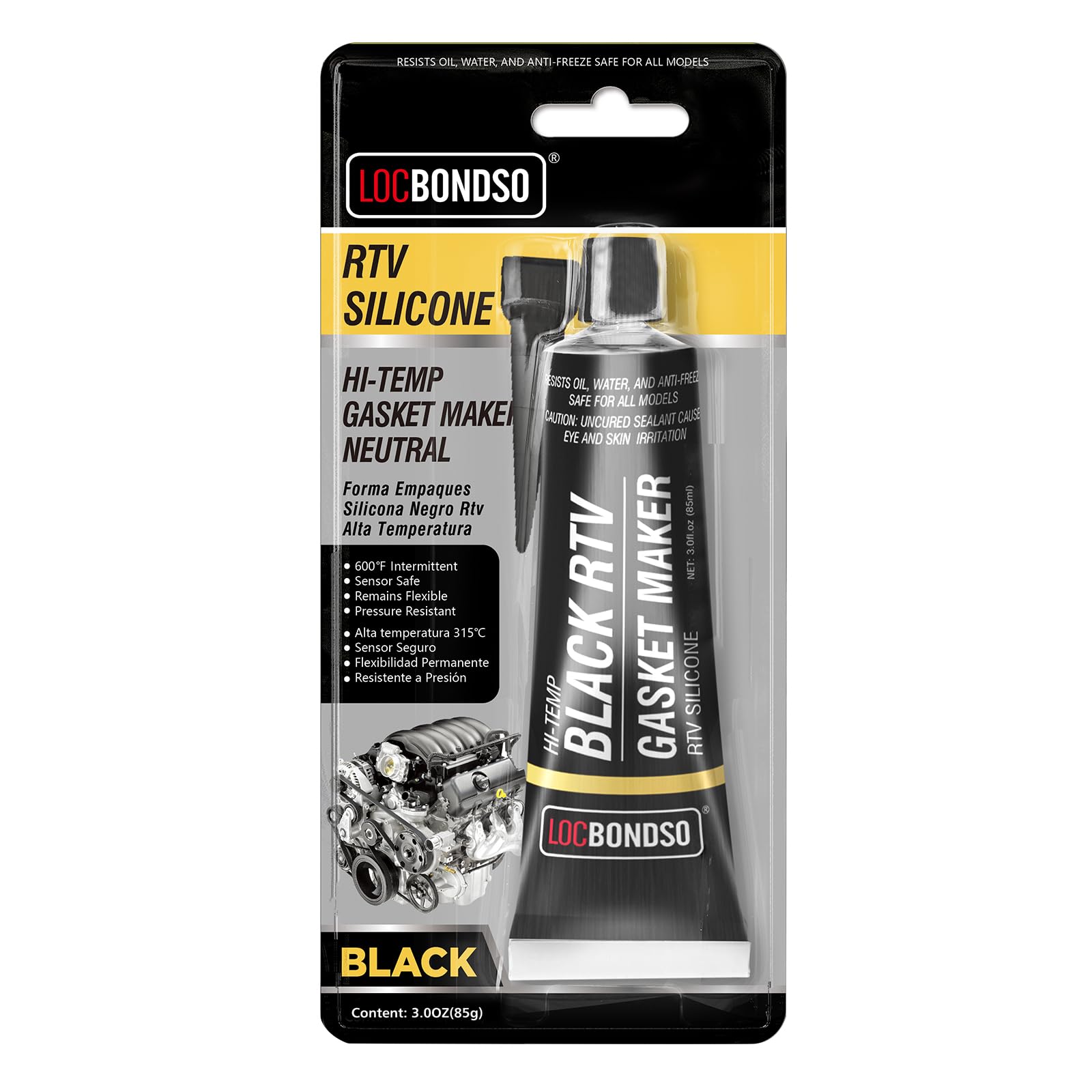 LOCBONDSO 85g Silicone Sealant Liquid Gasket Heat Resistant Oil Resistant