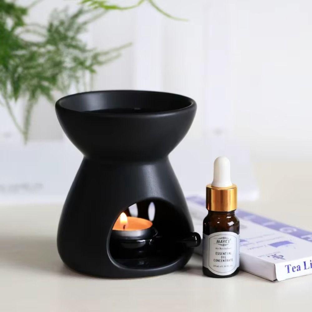 With Tealight Spoon Wax Melt Warmer 90ml Capacity Candle Wax Melter Ceramic Candle Burner  Incense