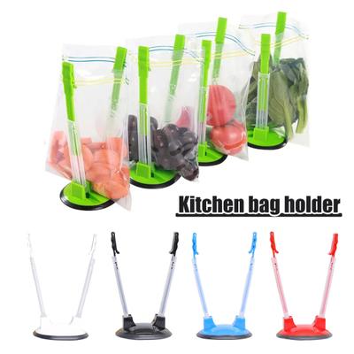 Adjustable Bag Holder Stand Plastic Freezer Bag Racks Expandable Freezer Organizer