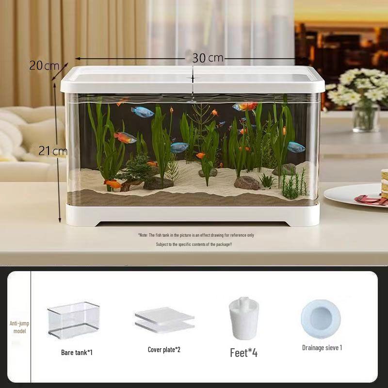 2025 Eco-Friendly Acrylic Fish & Turtle Tank with Drainage and Lid for Living Room