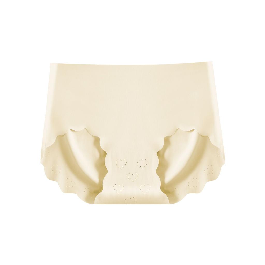 Ice Silk Panties Women's Mid Waist No Trace Graphene Antibacterial Bottom Breathable Comfortable Anti Hip Pinching Underwear