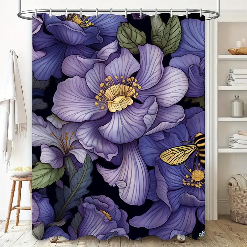 Modern Bathroom Shower Curtain Set with Geometric Pattern Black Gold 2021 Hot Selling Waterproof Decorative Showercurtain for Ho