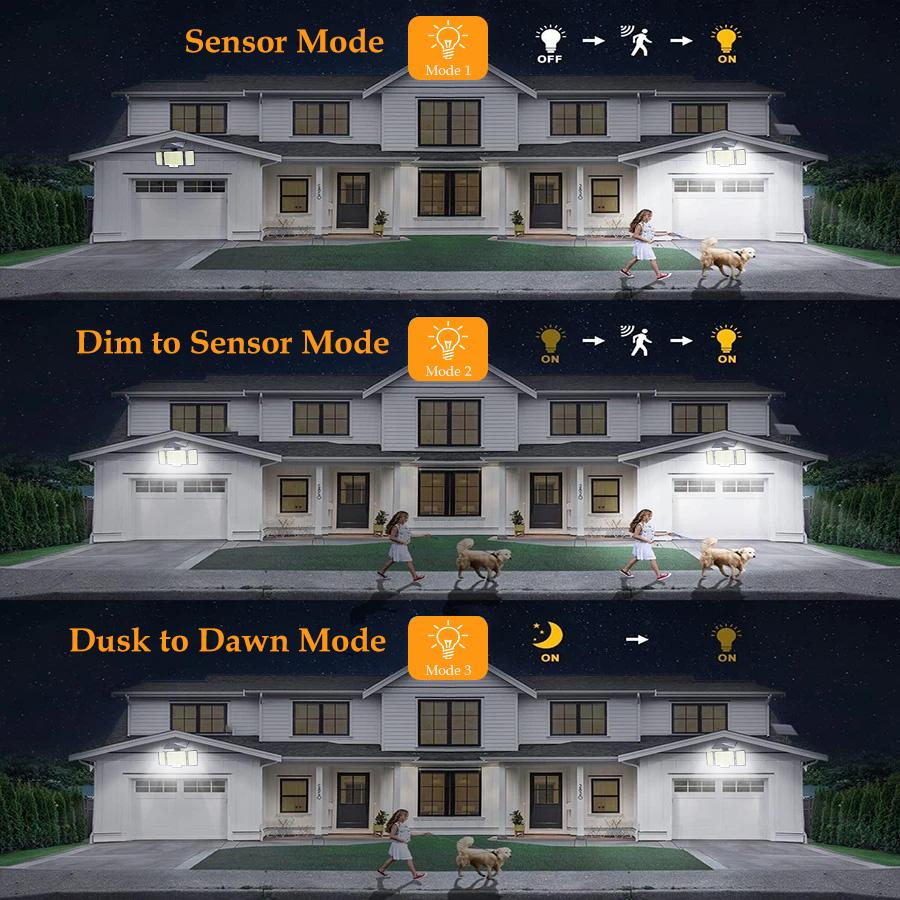 348 LED Motion Sensor Outdoor Light with RC Solar Outdoor Bright 3 Head Solar Flood IP65 Waterproof Security Detection Light