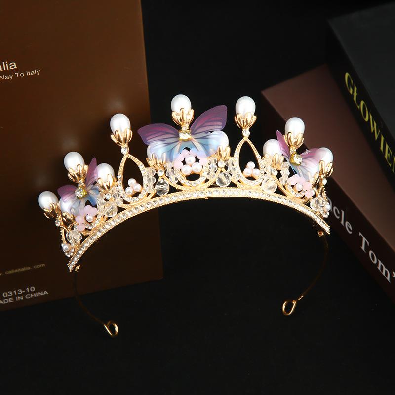 

Princess Birthday Crystal Crown Headwear Bride s Crown High End Headband Headwear