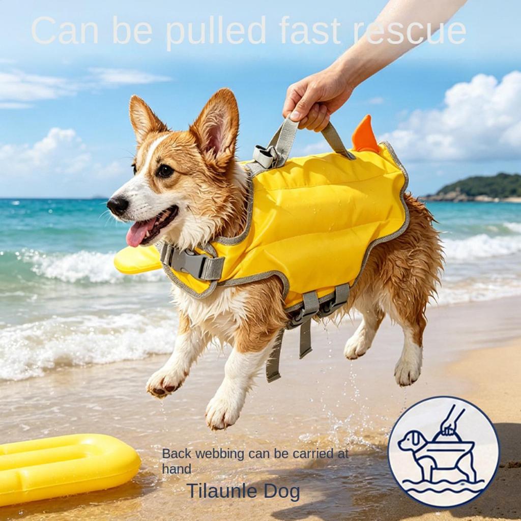 Dog Lifesaving Swimming Vest High Buoyancy Pool Vest Summer Reflective Dog Floating Jacket For Puppy Cats Pet Pool