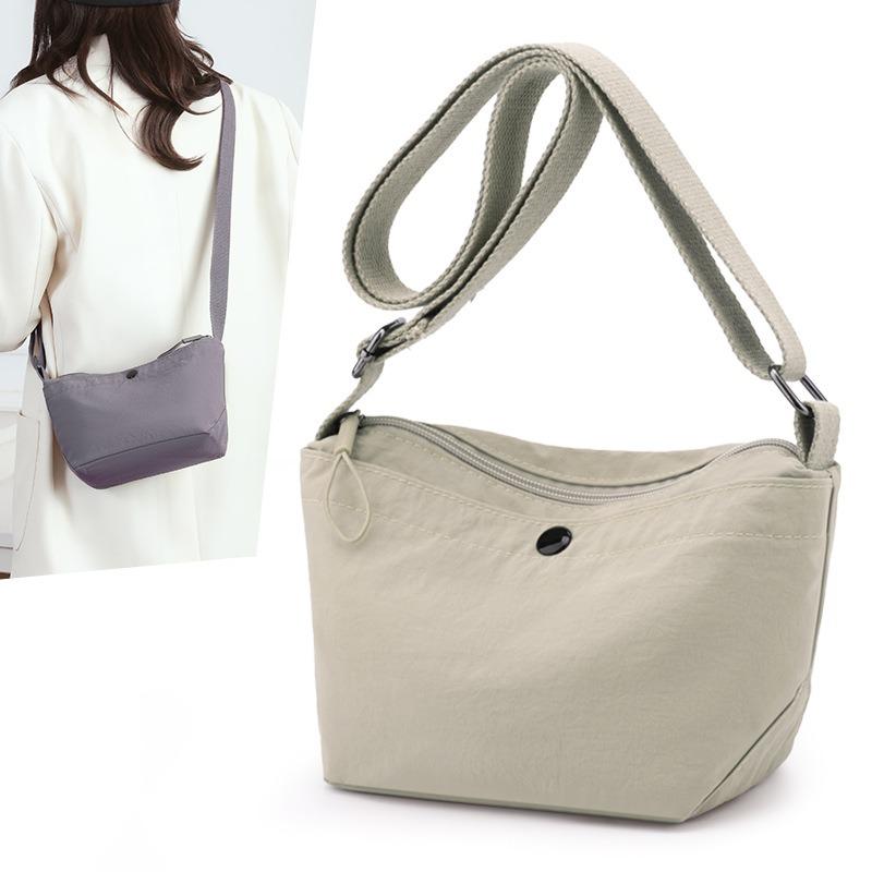 Simple shopping messenger bag, light anti-splashing nylon bag, casual going out women's trendy bag, trendy women's shoulder bag