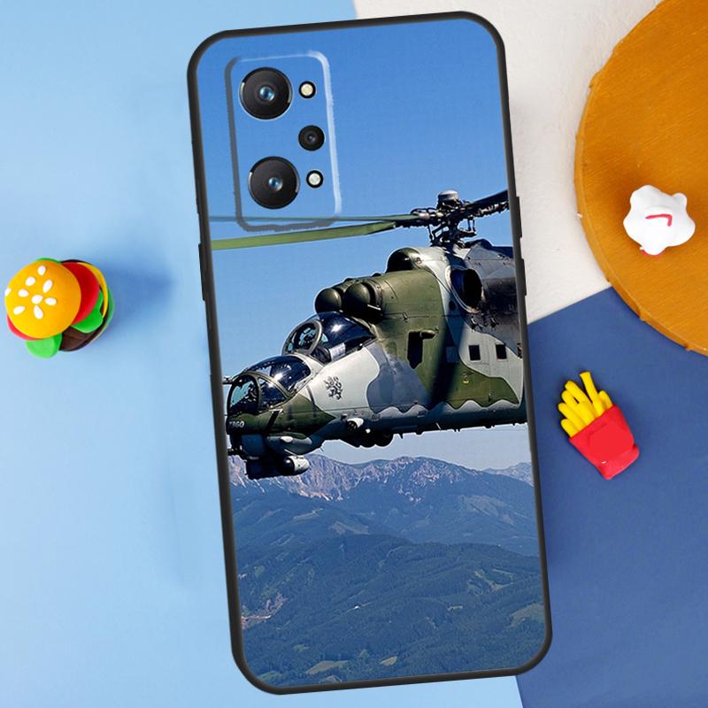 Mil Mi 24 Hind Helicopter For Realme GT 6 6T 5 GT7 Pro C61 C75 C55 C51 C21Y C25S C67 C53 13 12 10 11 14 Pro Plus Case