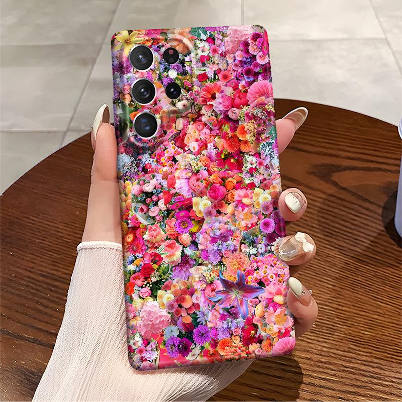 Full screen flower heat transfer process film case Samsung S25ultra mobile phone case Maximalist Floral