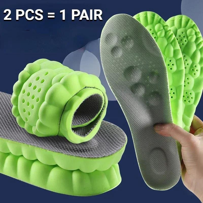 4D Massage Shoes Insoles Super Soft Latex Sports Insole For Feet Running Basket Shoe Sole Arch Support Orthopedic Inserts Unisex