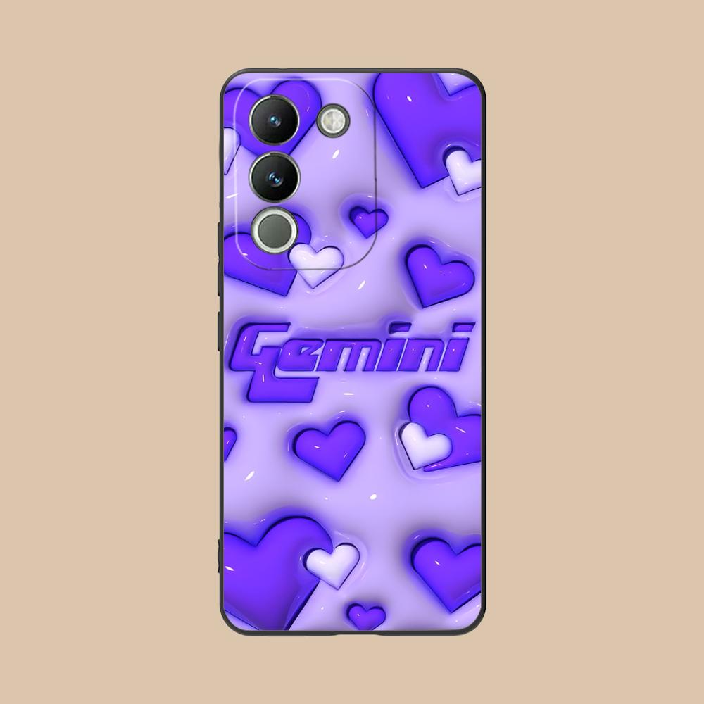 Zodiac Sign Gemini Phone Case for VIVO V60 V50 V40 V30 V29 V27 V25 V23 Pro Lite 5G Soft TPU Shockproof Cover