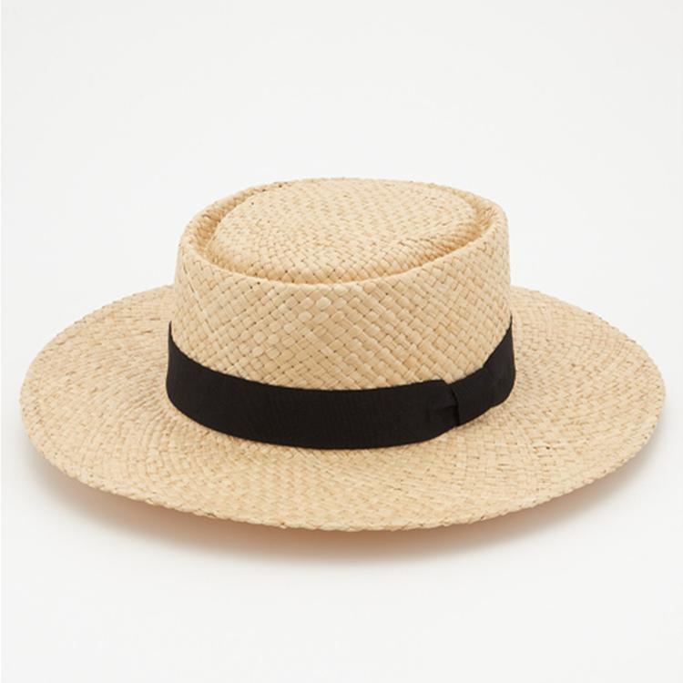 

Жіночий солом яний капелюх з рафії Чистий солом яний капелюх ручної роботи для подорожей, чоловічий капелюх від сонця, чорний, елегантний капелюх Fedora M 56-58cm бежевий/природний