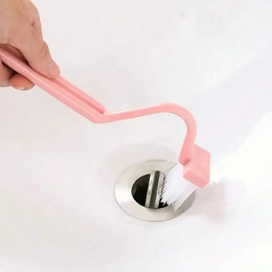 Curved V-shaped Toilet Brush with Long Handle and Soft Bristles, No Dead Corners for Cleaning, Wall Mounted Household Use