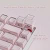Pink Crystal Keycap Set with Side Engraved 136 Keys OEM Height Suitable for Mechanical Keyboards 61/64/68/75/104/108