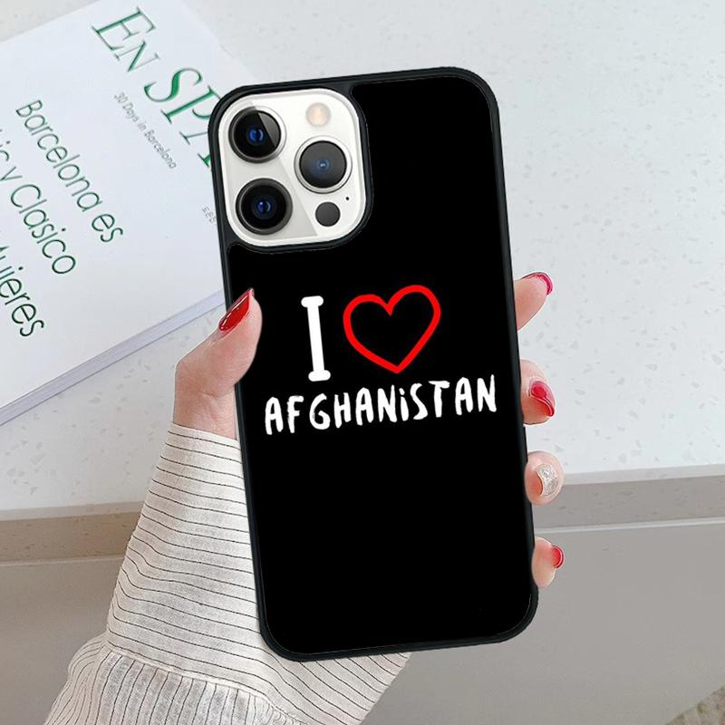 I Love Afghanistan Flag Phone Case Cover For iPhone 17 Air 15 16 16e 14 13 Pro Max Coque 12 11 Pro Max For Apple PLUS Fundas